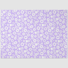 Weißer Frühling Blume auf Lila Seidenpapier