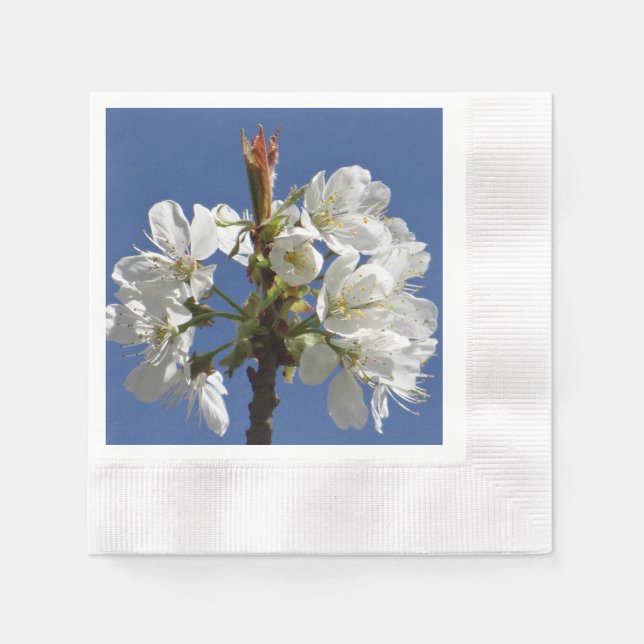 Weißer Frühlingsblut Serviette (Vorderseite)