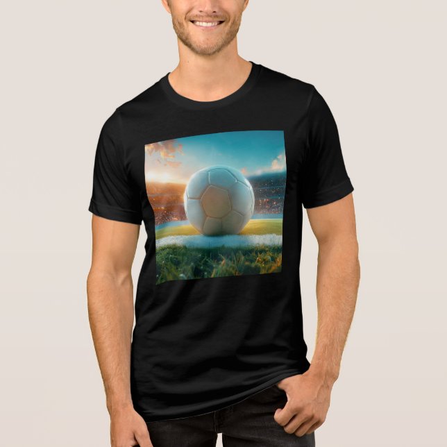 Weißer Fußball in der Arena Tri-Blend Shirt (Vorderseite)