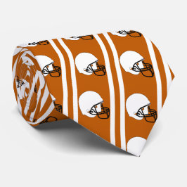 Weißer Fußballhelm auf Burnt Orange Necktie Krawatte