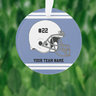 Weißer Fußballhelm Blue Jersey Ornament