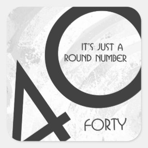 Weißer Geburtstag 40 Jahrzehnt Quadratischer Aufkleber