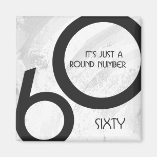 Weißer Geburtstag 60 Jahrzehnt Magnet