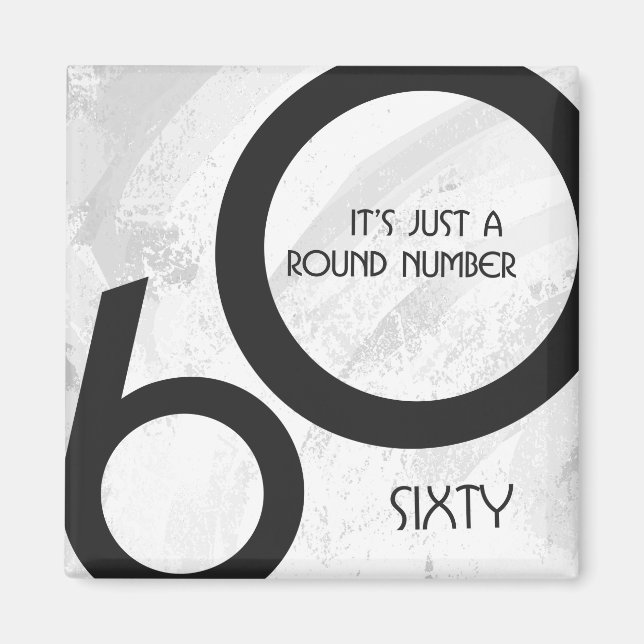 Weißer Geburtstag 60 Jahrzehnt Magnet (Vorne)