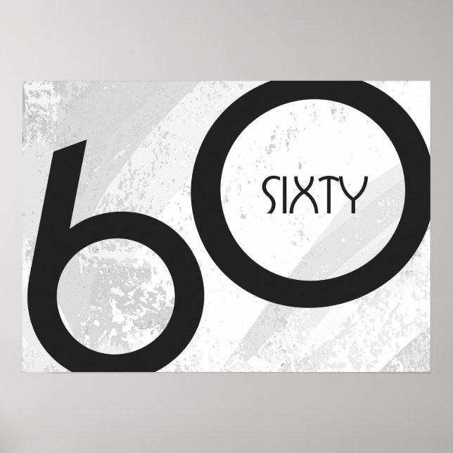 Weißer Geburtstag 60 Jahrzehnt Poster (Vorne)