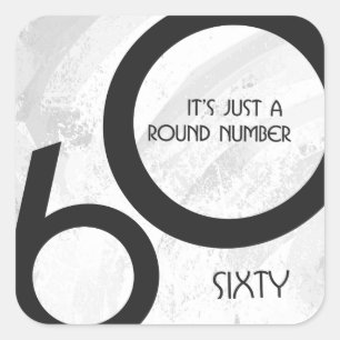 Weißer Geburtstag 60 Jahrzehnt Quadratischer Aufkleber