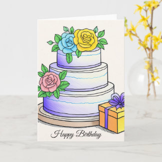 Weißer Geburtstag Cake Happy Geburtstag Karte