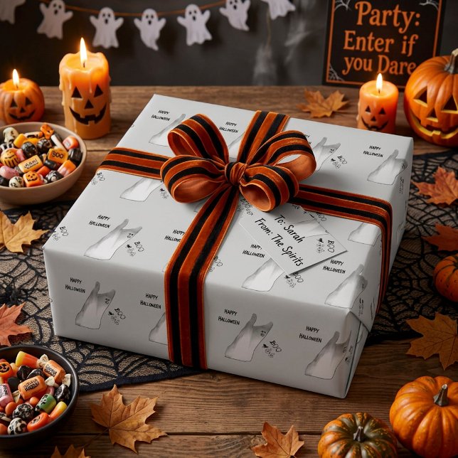 Weißer Geist Boo Geschenkpapier (Von Creator hochgeladen)