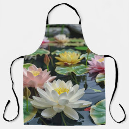 Weißer, gelber blühender Lotus Schürze