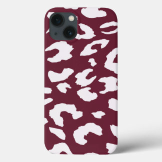 WEIßER GEPARD-DRUCK PHONETUI - BURGUNDER-HINTERGRU Case-Mate iPhone HÜLLE