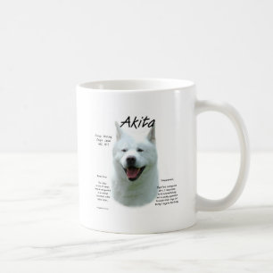 (Weißer) Geschichtsentwurf Akitas Kaffeetasse