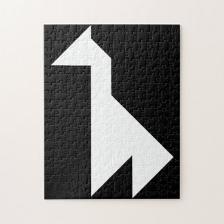 Weißer Giraffe Tangram Puzzle