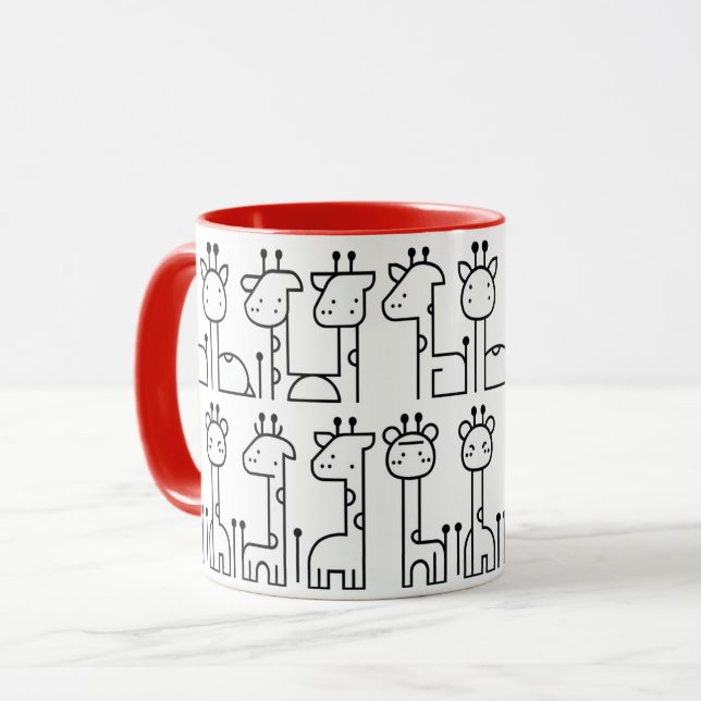 Weißer Giraffenbecher Tasse (Vorderseite Links)