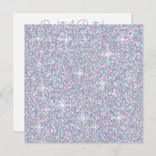 Weißer Glitzer Einladung