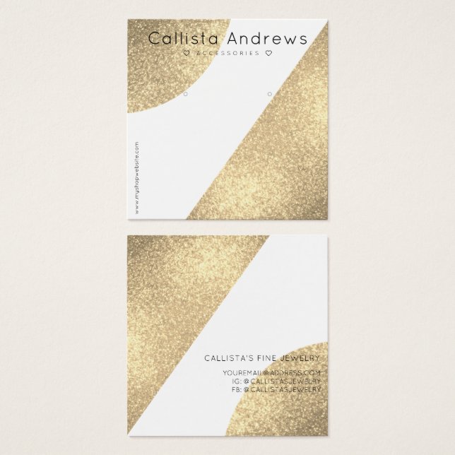 Weißer Glitzer Geo Heroring Display (Vorne & Hinten)