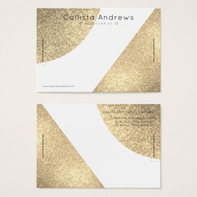 Weißer Glitzer Geo Herzklopfen Display (Vorne & Hinten)