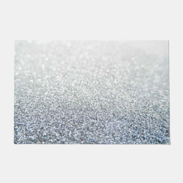 Weißer Glitzer Gradient Fußmatte (Vorderseite)