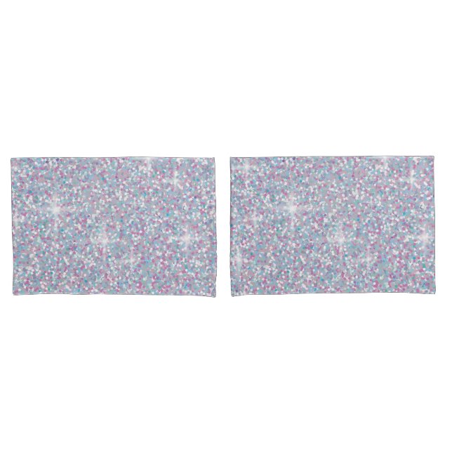 Weißer Glitzer Kissenbezug (Vorderseite-Set)