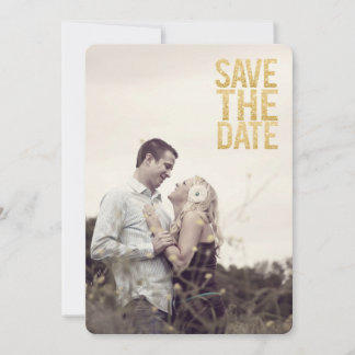 Weißer Glitzer Save the Date Typografie-Foto Einladung