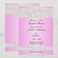 Weißer Glitzer Sparkle Pink Glam Brautparty