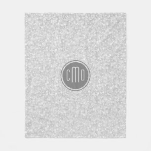 Weißer Glitzer und Glitzern Fleecedecke