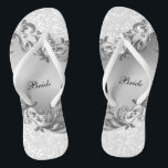 Weißer Glitzer und Grau  | Hochzeit Flip Flops<br><div class="desc">Brautparty Drehte Flop Shoes bereit für Sie zu personalisieren. ⭐ Dieses Produkt ist zu 100% benutzerdefinierbar. Grafiken und / oder Text können hinzugefügt, gelöscht, verschoben, verändert, verändert, gedreht, etc.. ⭐ 99% meiner Designs in meinem Geschäft sind in Schichten gemacht. Damit können Sie die Größe und den Text der Grafik und...</div>