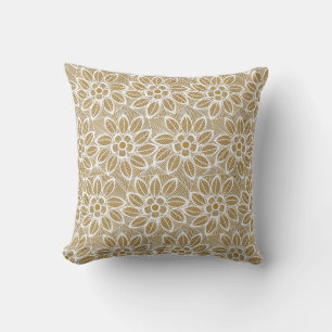 WEISSER GOLD LACE VERDOPPELT Kissen
