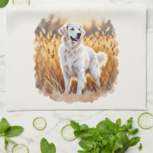 Weißer Golden Retriever Hund Geschirrtuch
