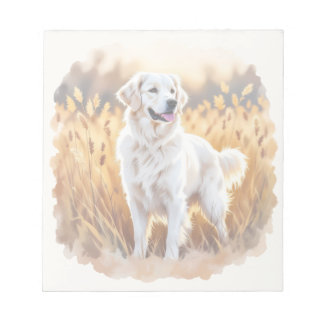 Weißer Golden Retriever Hund Notizblock