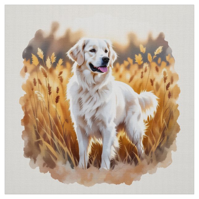 Weißer Golden Retriever Hund Stoff (Muster)