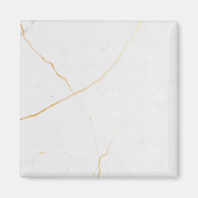 weißer Goldmarmor Magnet (Vorne)