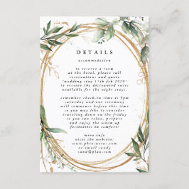 Weißer Goldzirkel Boho Botanischer Eukalyptus Begleitkarte