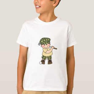 Weißer Golfspieler-Junge T-Shirt