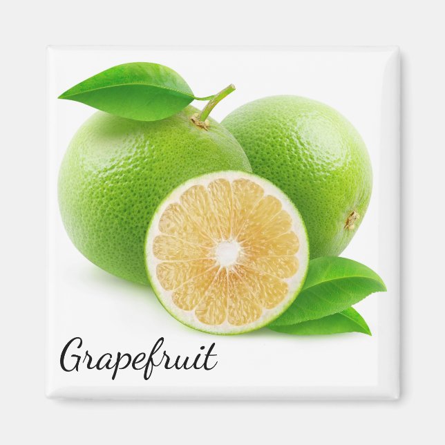 Weißer Grapefruit Magnet (Vorne)