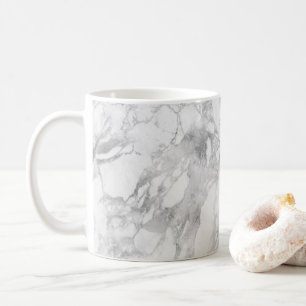 Weißer grauer Marmor Klassik Elegant Beauty Glitz Kaffeetasse
