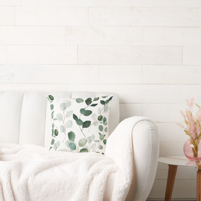 WEISSER GRÜNER BOTANISCHER DRUCKPILLOW KISSEN (Liege)