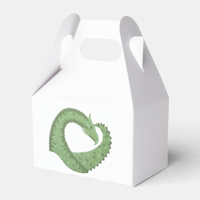 Weißer Grüner Herzdrache Geschenkschachtel (Vorderseite)