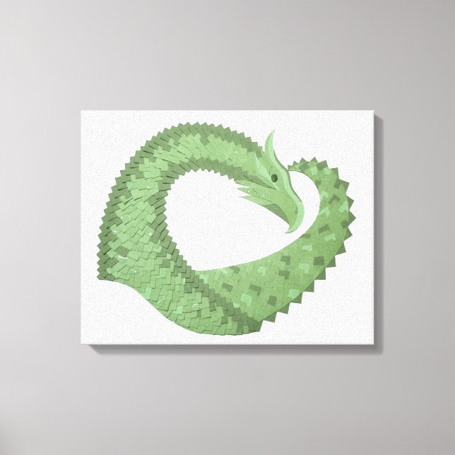 Weißer Grüner Herzdrache Leinwanddruck (Vorderseite)