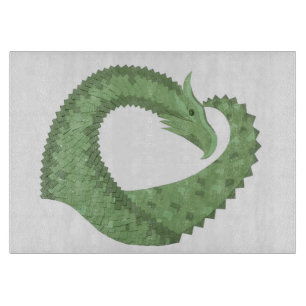 Weißer Grüner Herzdrache Schneidebrett