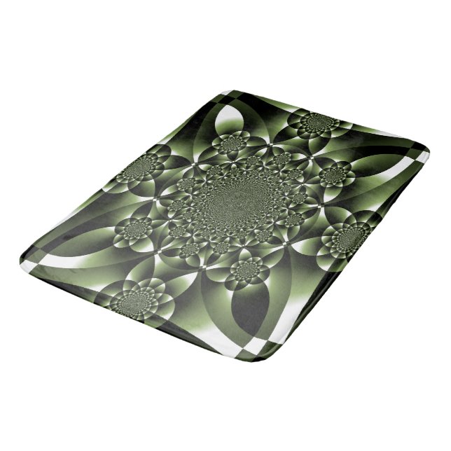 Weißer Grünwaldleder Petals Bath Mat Badematte (Schrägansicht)