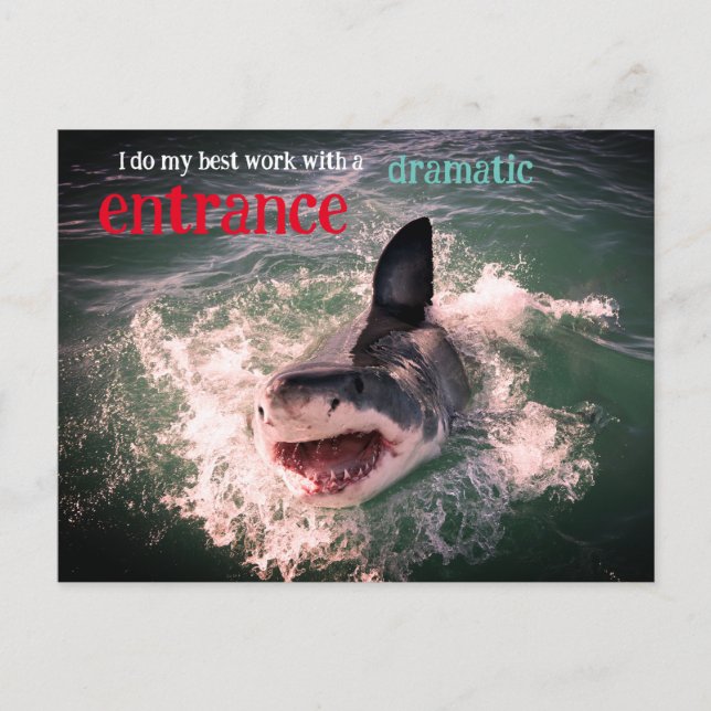 Weißer Hai Feiertagspostkarte (Vorderseite)