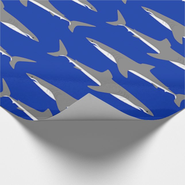 Weißer Hai Geschenkpapier (Ecke)