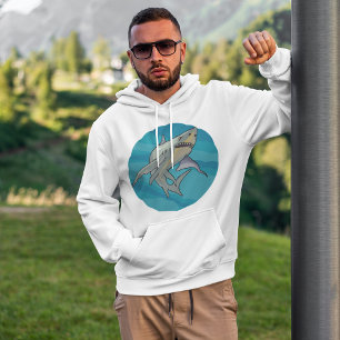 Weißer Hai Hoodie