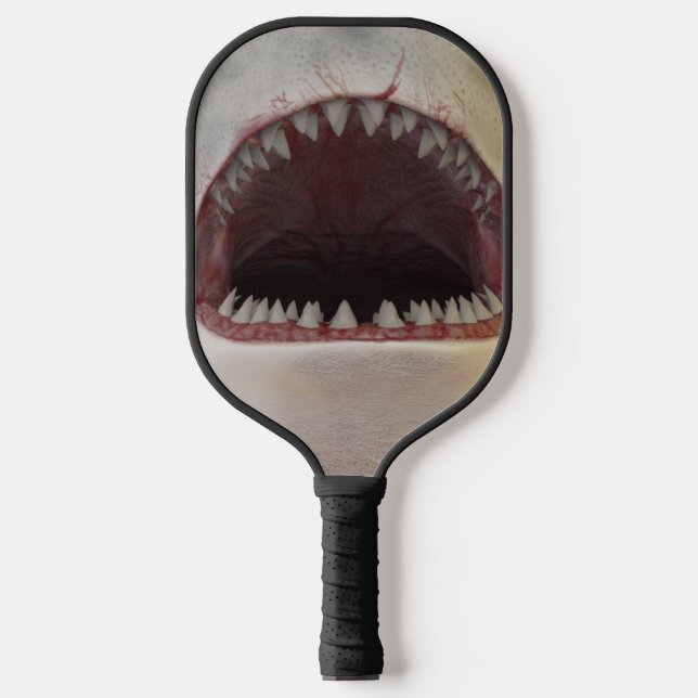 Weißer Hai Pickleball Schläger (Vorderseite)