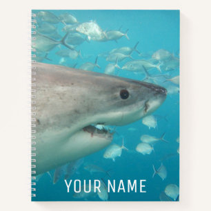Weißer Hai Unterwasserportrait nach Maß Notizbuch