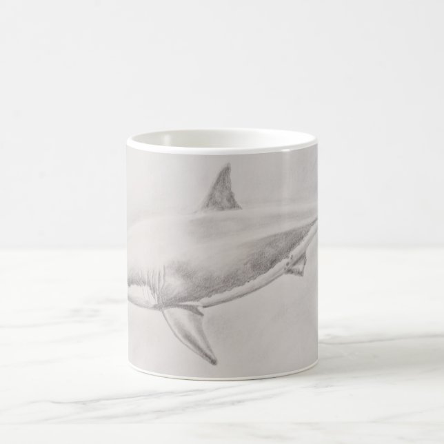 Weißer Hai Zeichnend Kaffeetasse (Mittel)