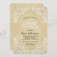 Weißer Handgezogener Paisley, rustikales Brautpart