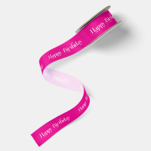 Weißer Happy Birthday Retro-Typografie Satinband
