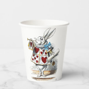 Weißer Hase Alice im Wunderland Herzhase Pappbecher