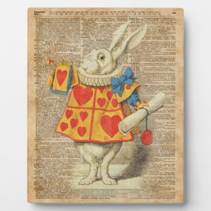 Weißer Hase Alice im Wunderland Vintage-Kunstwerk Fotoplatte